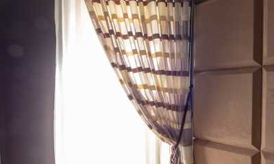 Sheers with striped side panel curtains