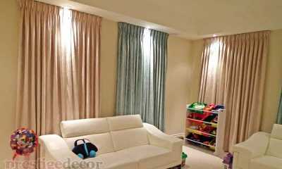 Velvet curtains in the kids play room - machine washable