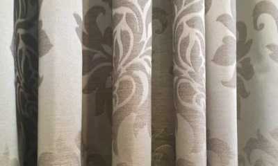 Elegant drapery fabric with flower patterns