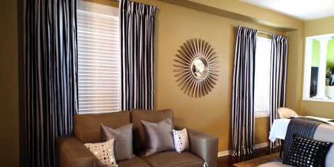 Black and white stripe curtain fabric