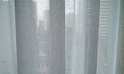 Closeup of custom Sheers in a Toronto condominium. These sheers provide privacy while making this condo look stunning