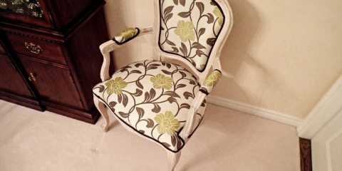 Custom bergere chair reupholstery toronto
