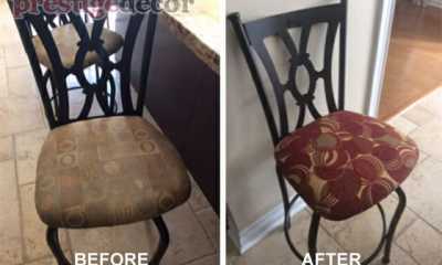 We gave this chair a new foam, new fabric and a new look
