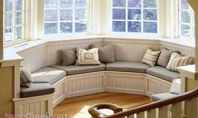Gray Bay Window Bench Cushions