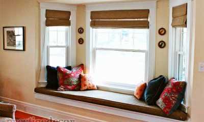 Light Brown Bay Window Seat Cushions