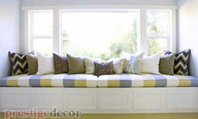 Beautiful Striped Window Seat Cushions