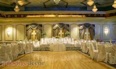 Traditional hall commercial curtains