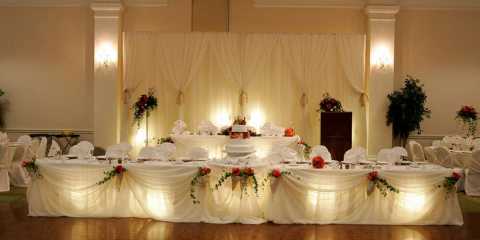 Wedding head table drapery
