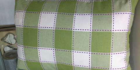 Custom Cushion - Green with Purple pattern