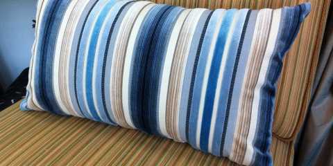 Custom Cushion - Blue stripe pattern