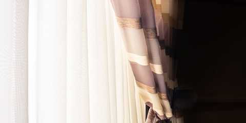 Sheer curtains with striped curtains