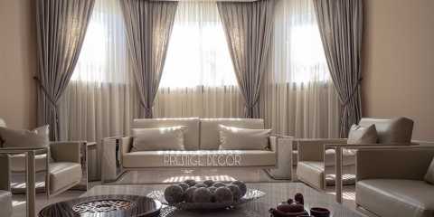 Bay window custom curtains