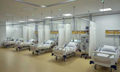 Privacy curtain track installation in Toronto hospital