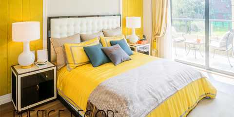 Condo Curtains With Yellow Bedsheet