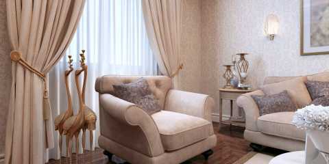 Beautiful and beige self-embroidered luxurious curtain fabric with valances for living and sofa room