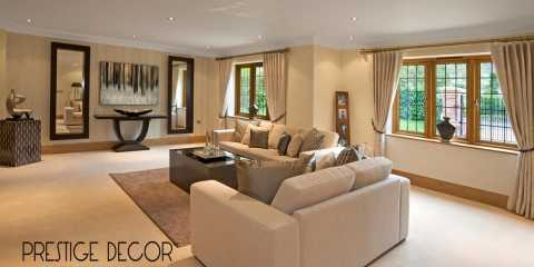 Lovely Spacious Living Room With Window Covering
