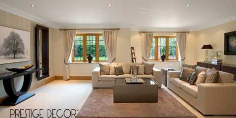 Large Model Reception Room In Luxury Window Treatments