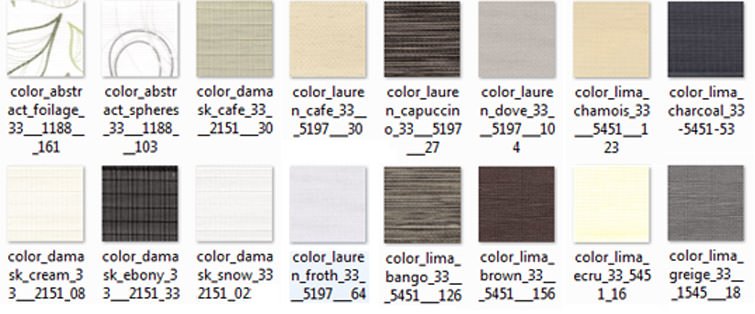 Perfect SunSet Blinds Fabric Colours