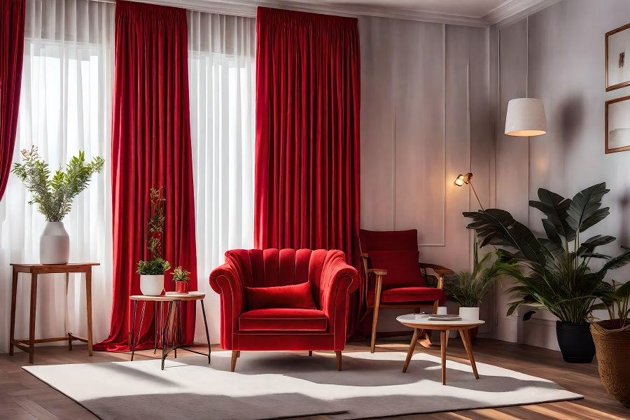 chairs and table and curtains