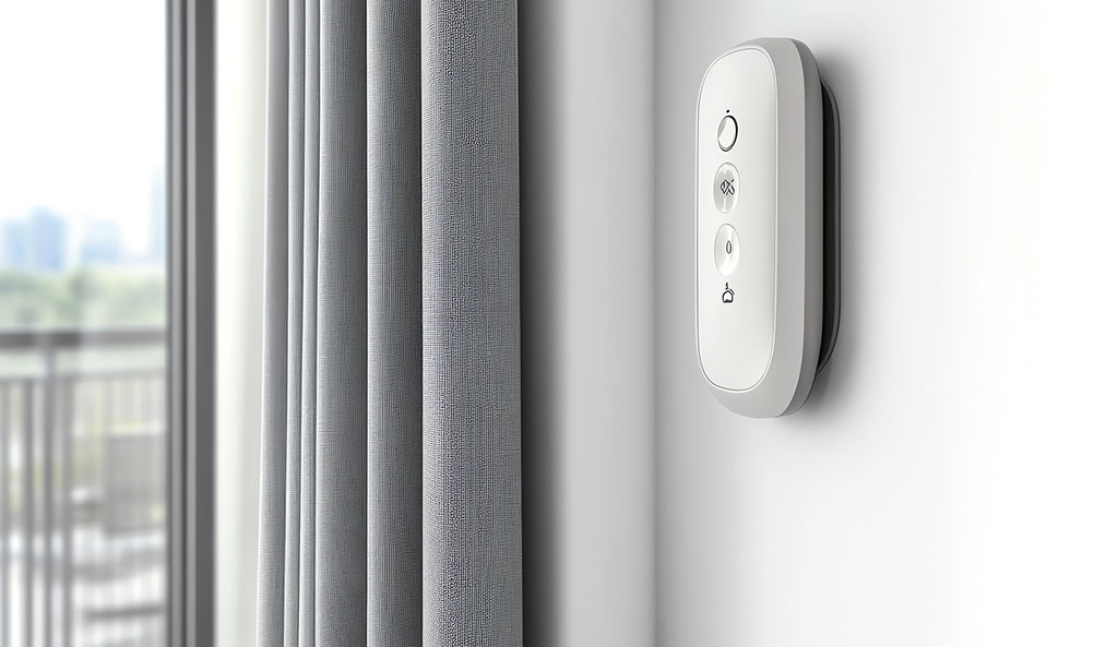 powered curtain track in a condo